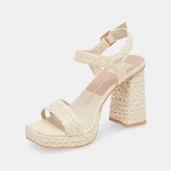 DOLCE VITA Sandals*Alysia Heels Ivory Raffia