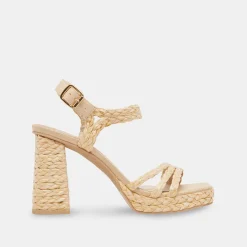 DOLCE VITA Sandals*Alysia Heels Lt Natural Raffia