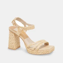 DOLCE VITA Sandals*Alysia Heels Lt Natural Raffia