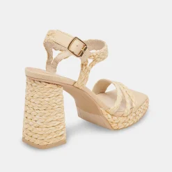 DOLCE VITA Sandals*Alysia Heels Lt Natural Raffia
