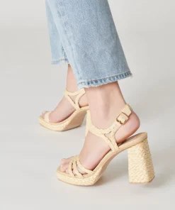 DOLCE VITA Sandals*Alysia Heels Lt Natural Raffia