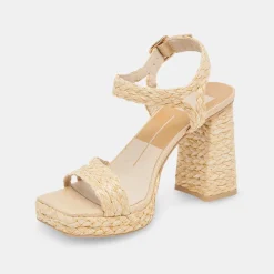 DOLCE VITA Sandals*Alysia Heels Lt Natural Raffia