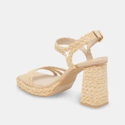 DOLCE VITA Sandals*Alysia Heels Lt Natural Raffia