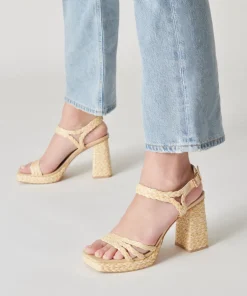 DOLCE VITA Sandals*Alysia Heels Lt Natural Raffia