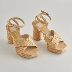 DOLCE VITA Sandals*Asala Heels Lt Natural Raffia