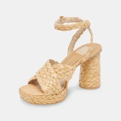 DOLCE VITA Sandals*Asala Heels Lt Natural Raffia