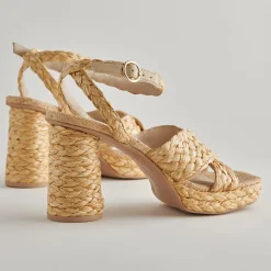 DOLCE VITA Sandals*Asala Heels Lt Natural Raffia