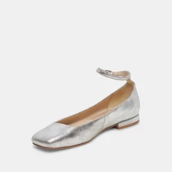 DOLCE VITA Flats & Loafers*Ashya Ballet Flats Silver Distressed Leather