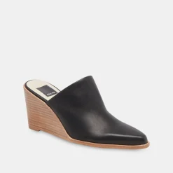 DOLCE VITA Wedges*Beema Mules Black Leather