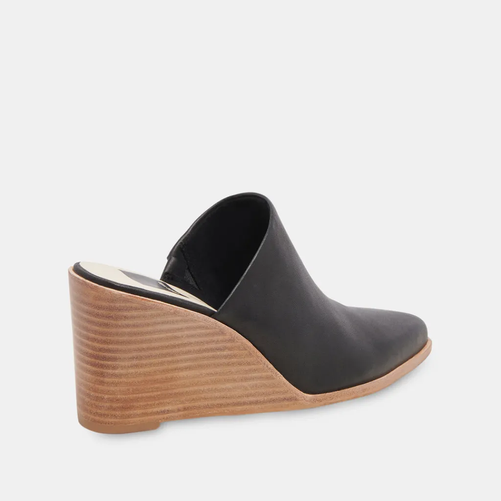 DOLCE VITA Wedges*Beema Mules Black Leather
