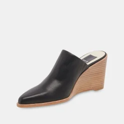 DOLCE VITA Wedges*Beema Mules Black Leather