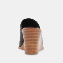 DOLCE VITA Wedges*Beema Mules Black Leather
