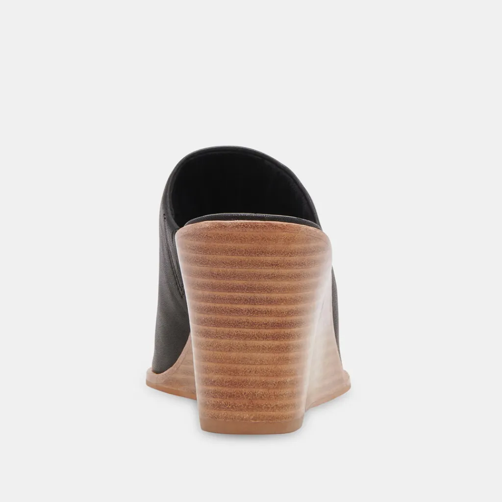 DOLCE VITA Wedges*Beema Mules Black Leather