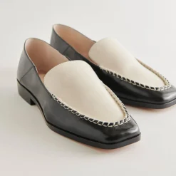 DOLCE VITA Flats & Loafers*Beny Wide Flats White Black Crinkle Patent