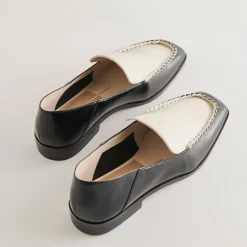 DOLCE VITA Flats & Loafers*Beny Wide Flats White Black Crinkle Patent