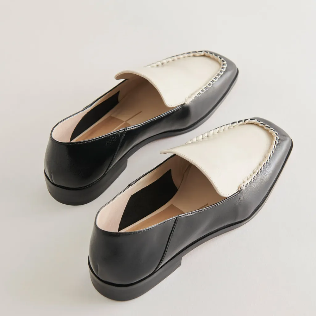 DOLCE VITA Flats & Loafers*Beny Wide Flats White Black Crinkle Patent
