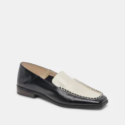 DOLCE VITA Flats & Loafers*Beny Wide Flats White Black Crinkle Patent