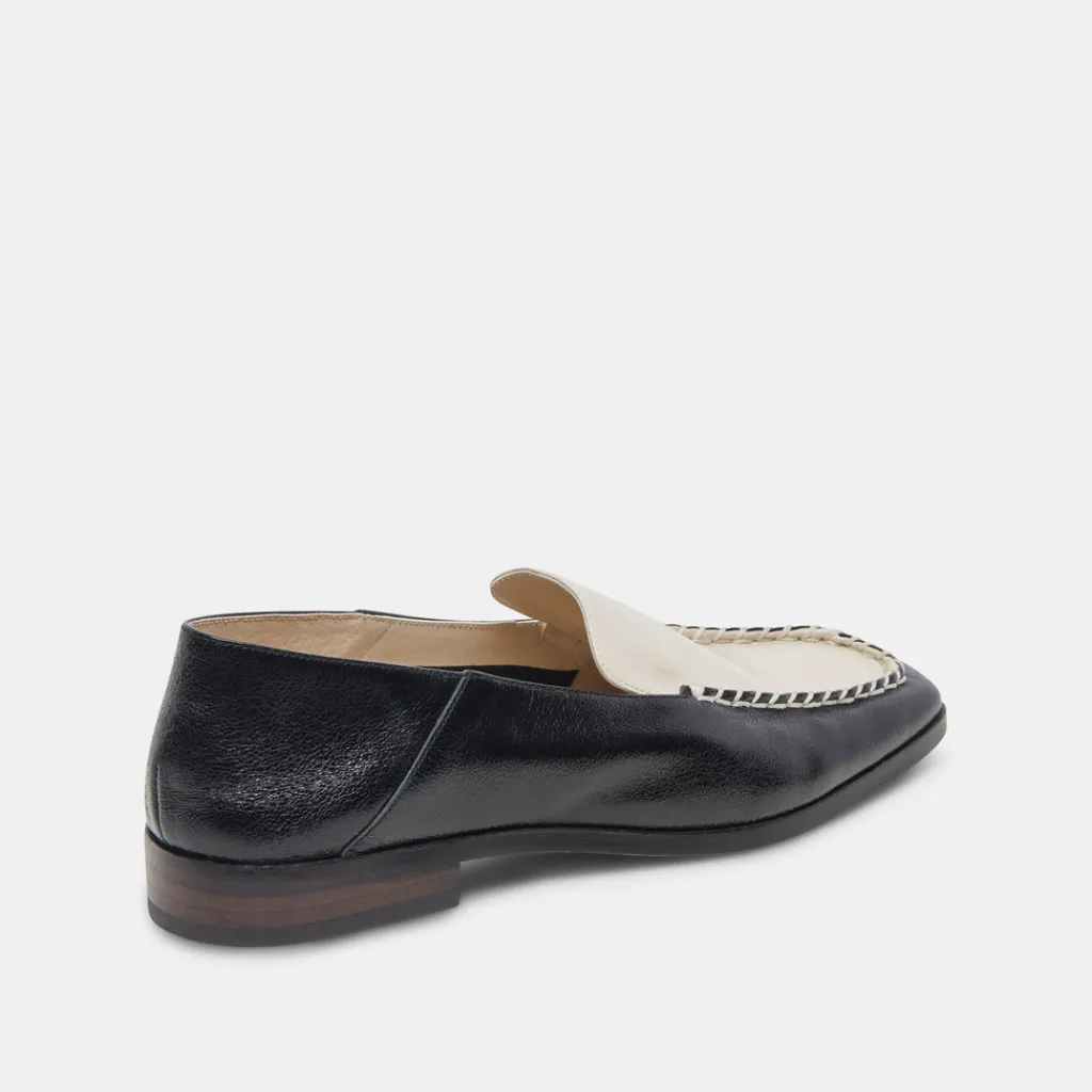 DOLCE VITA Flats & Loafers*Beny Wide Flats White Black Crinkle Patent