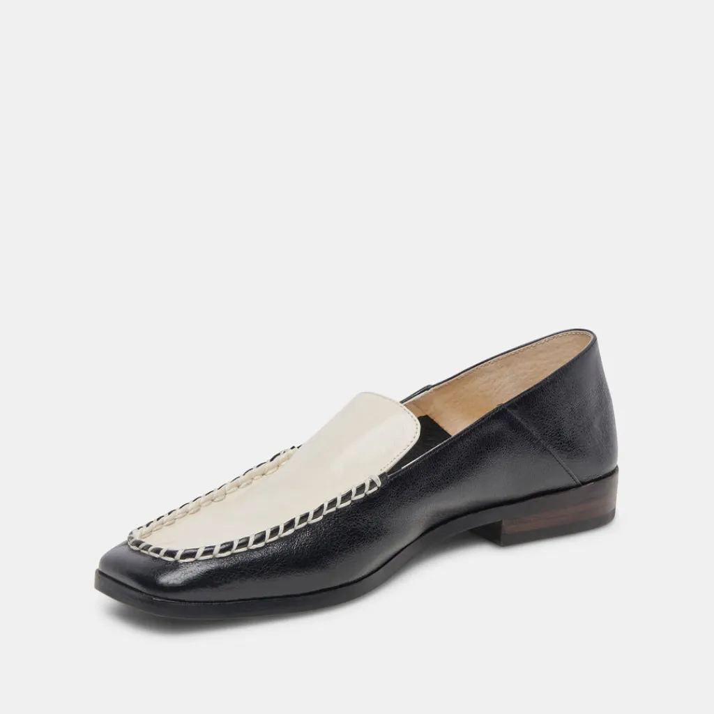DOLCE VITA Flats & Loafers*Beny Wide Flats White Black Crinkle Patent