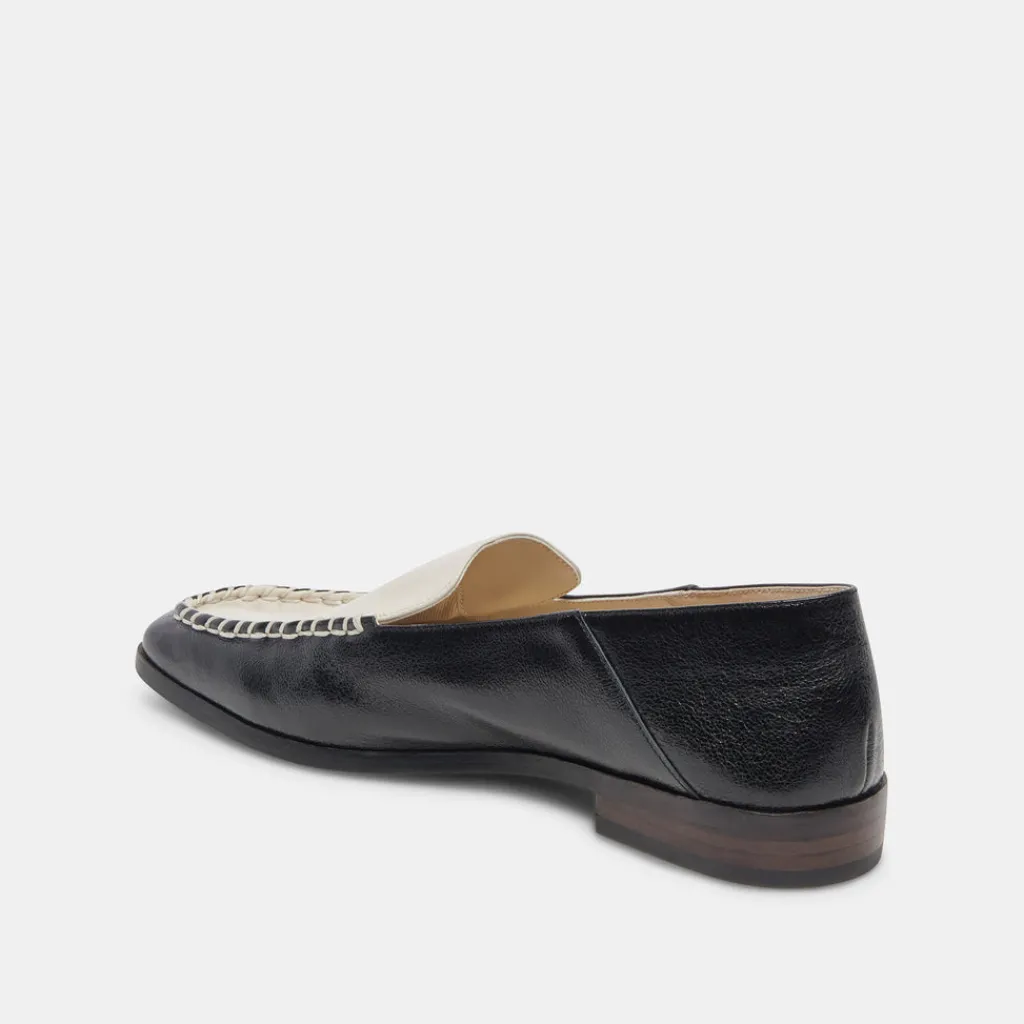 DOLCE VITA Flats & Loafers*Beny Wide Flats White Black Crinkle Patent