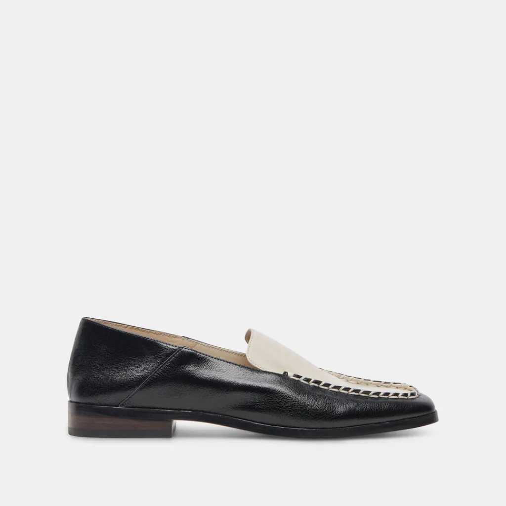 DOLCE VITA Flats & Loafers*Beny Wide Flats White Black Crinkle Patent