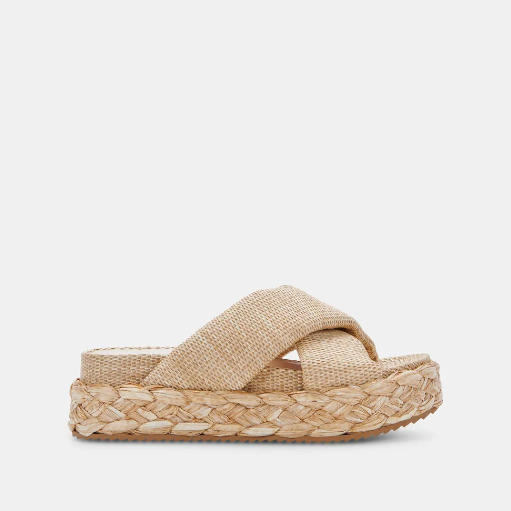 DOLCE VITA Wedges*Blume Sandals Lt Natural Raffia