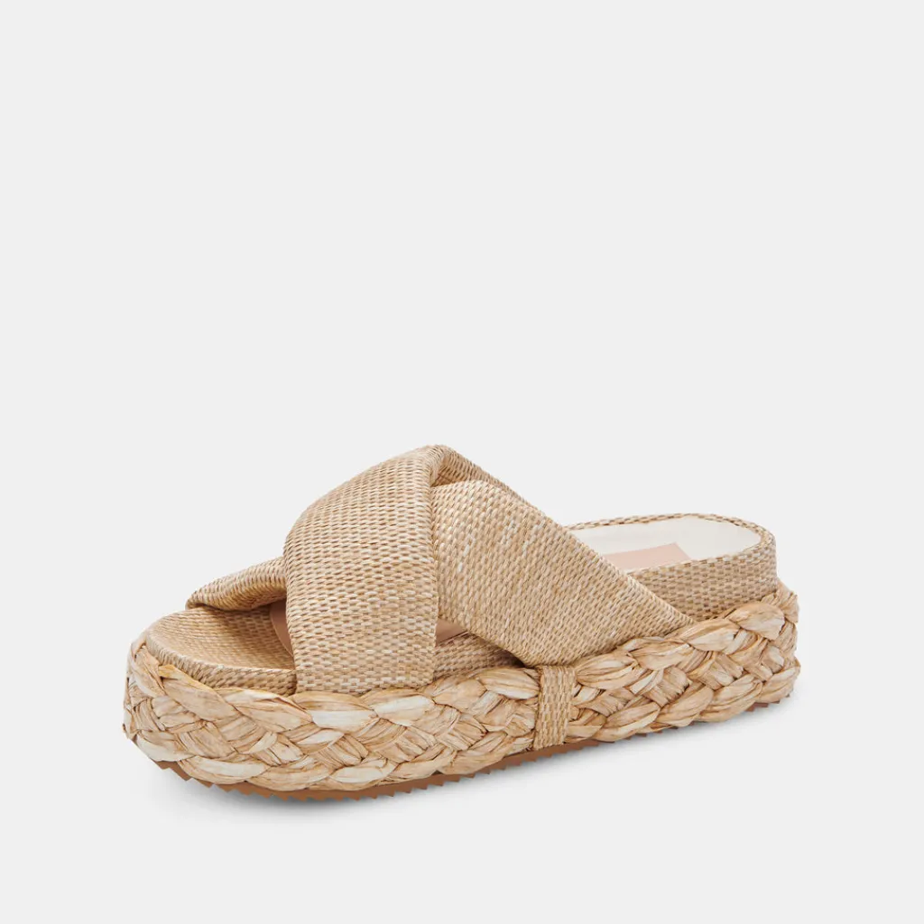 DOLCE VITA Wedges*Blume Sandals Lt Natural Raffia