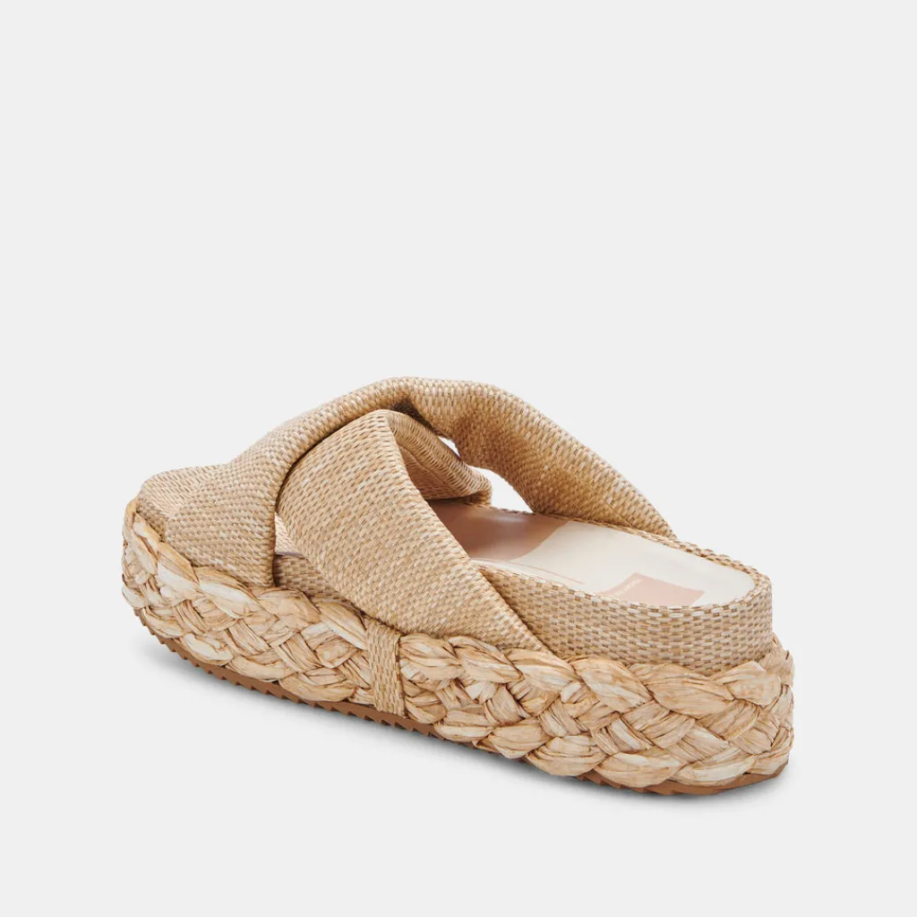 DOLCE VITA Wedges*Blume Sandals Lt Natural Raffia