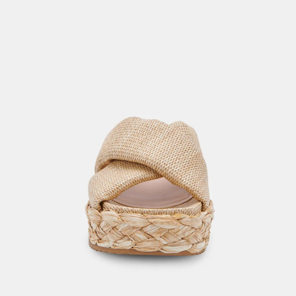 DOLCE VITA Wedges*Blume Sandals Lt Natural Raffia