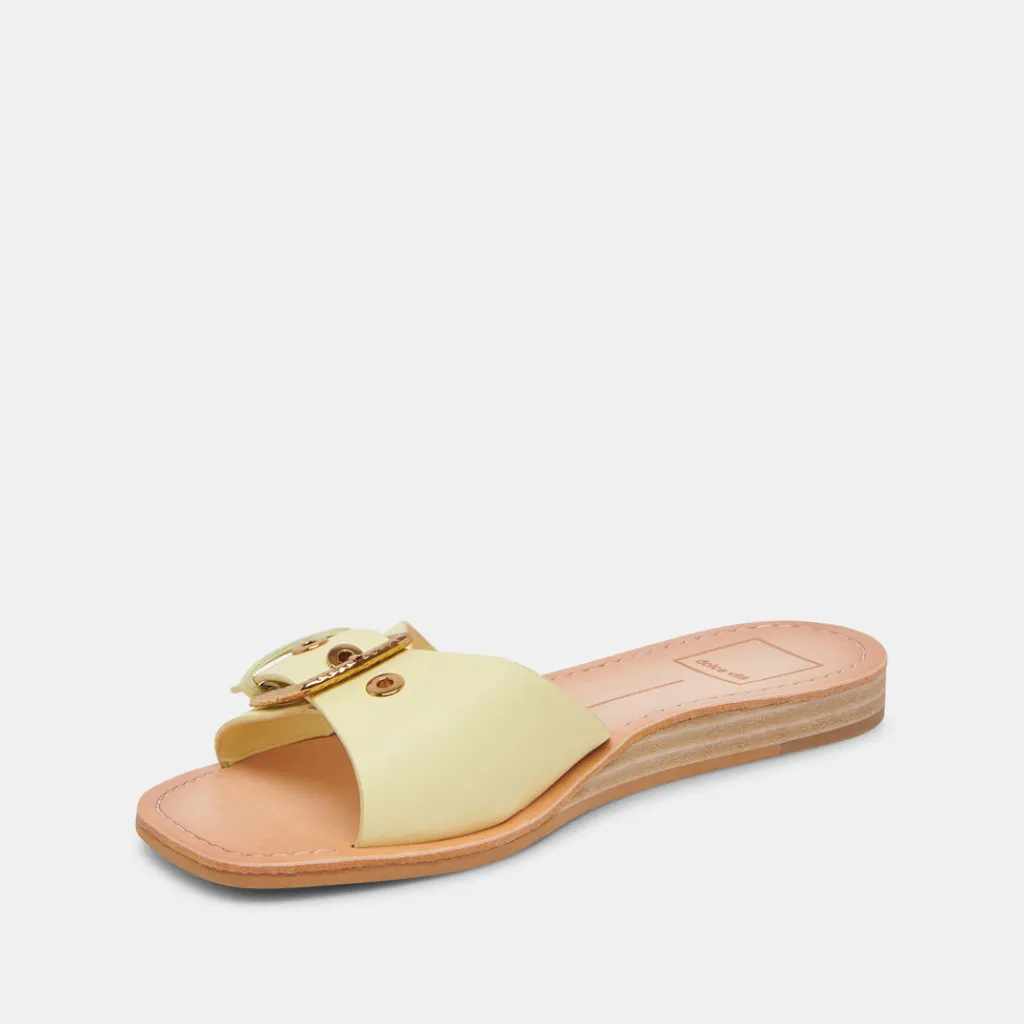 DOLCE VITA Sandals*Cabana Sandals Lemon Cream Leather