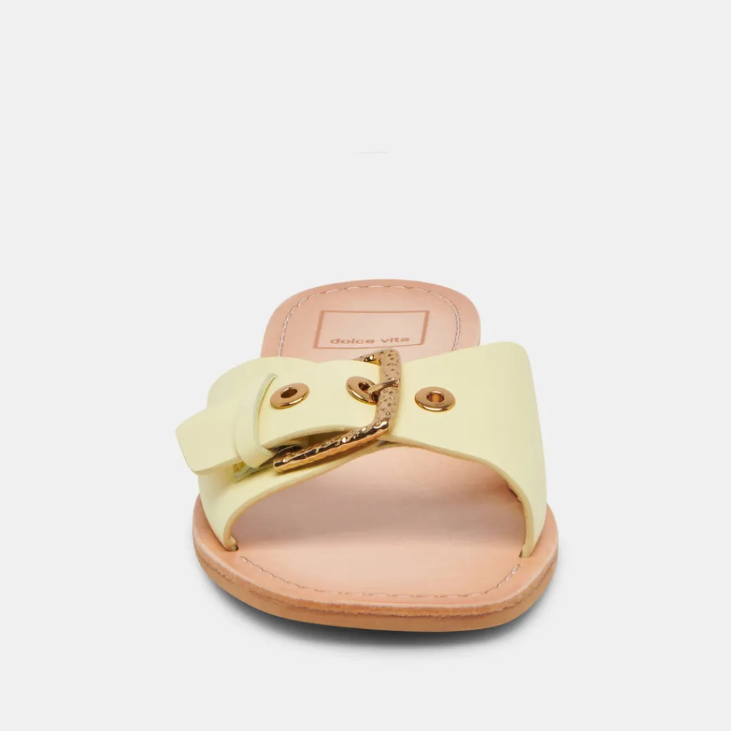 DOLCE VITA Sandals*Cabana Sandals Lemon Cream Leather