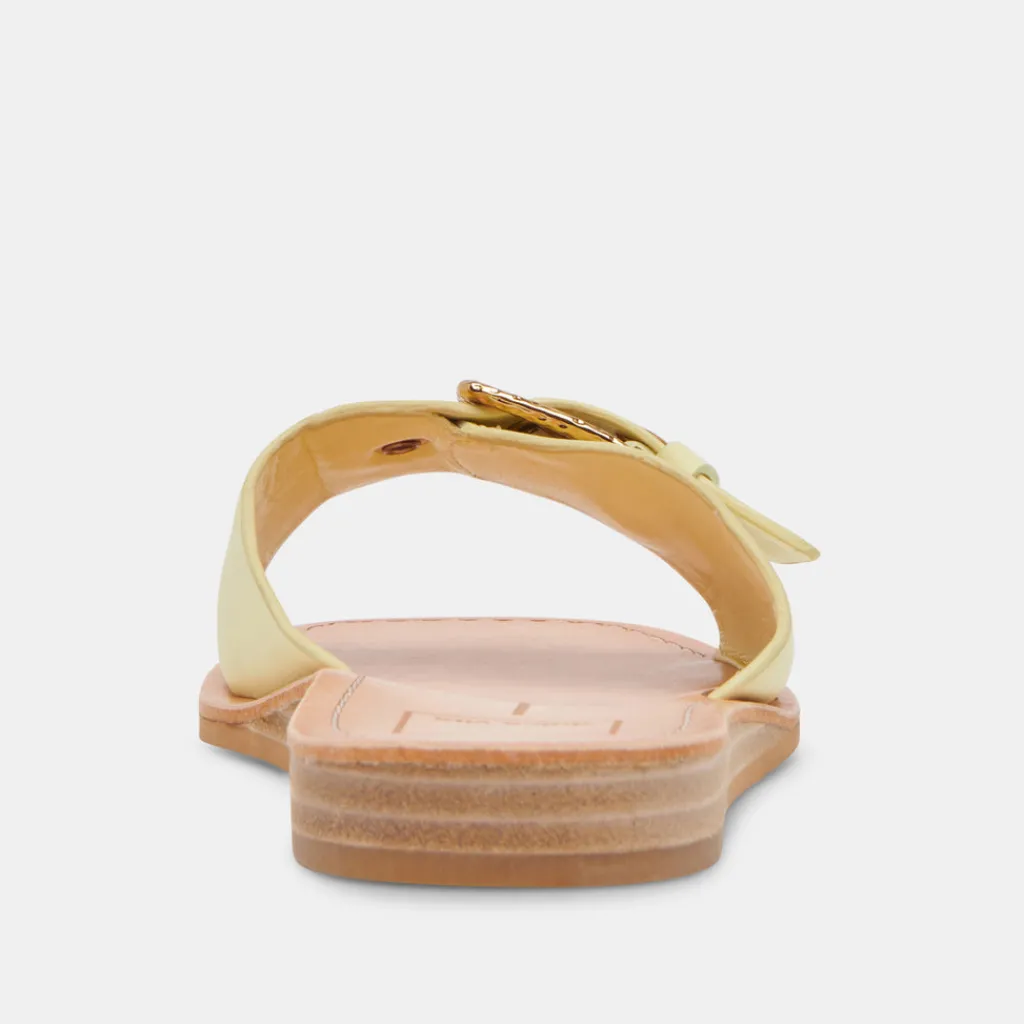 DOLCE VITA Sandals*Cabana Sandals Lemon Cream Leather