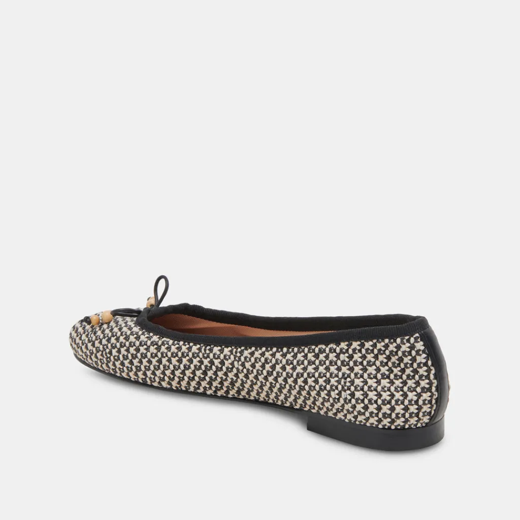 DOLCE VITA Flats & Loafers*Cacy Ballet Flats White Black Raffia
