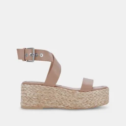 DOLCE VITA Wedges*Cannes Sandals Cafe Leather