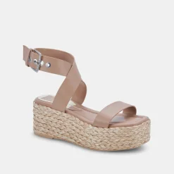 DOLCE VITA Wedges*Cannes Sandals Cafe Leather