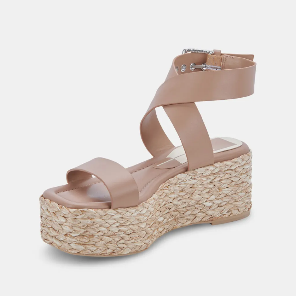 DOLCE VITA Wedges*Cannes Sandals Cafe Leather