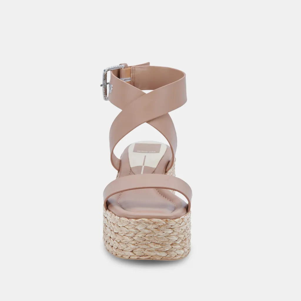 DOLCE VITA Wedges*Cannes Sandals Cafe Leather