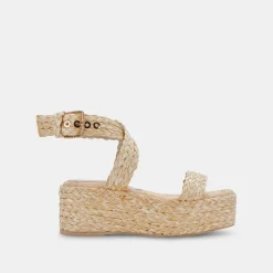 DOLCE VITA Wedges*Cannes Sandals Lt Natural Raffia