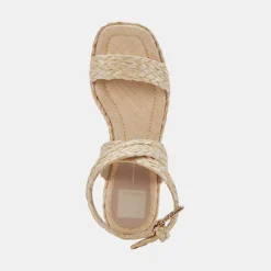DOLCE VITA Wedges*Cannes Sandals Lt Natural Raffia