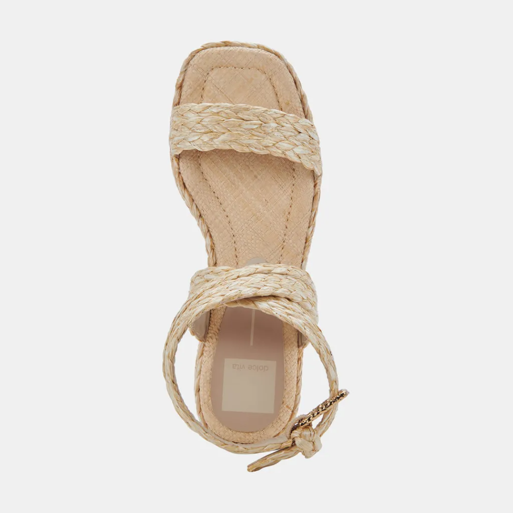 DOLCE VITA Wedges*Cannes Sandals Lt Natural Raffia