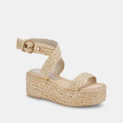 DOLCE VITA Wedges*Cannes Sandals Lt Natural Raffia