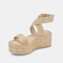 DOLCE VITA Wedges*Cannes Sandals Lt Natural Raffia
