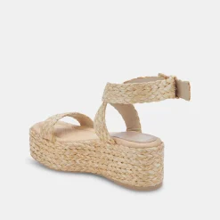 DOLCE VITA Wedges*Cannes Sandals Lt Natural Raffia