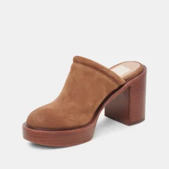 DOLCE VITA Mules & Clogs*Castel Heels Chestnut Suede