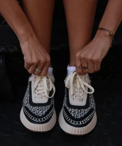 DOLCE VITA Sneakers*Dolen Sneakers White Black Woven