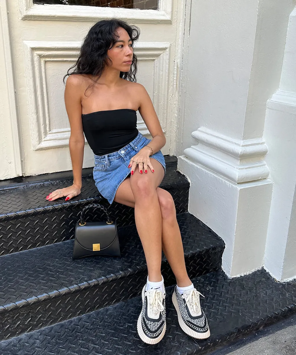DOLCE VITA Sneakers*Dolen Sneakers White Black Woven