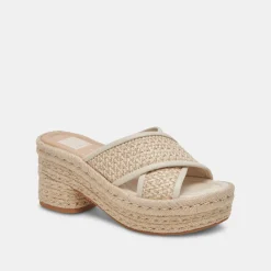 DOLCE VITA Wedges*Eldora Heels Natural White Raffia