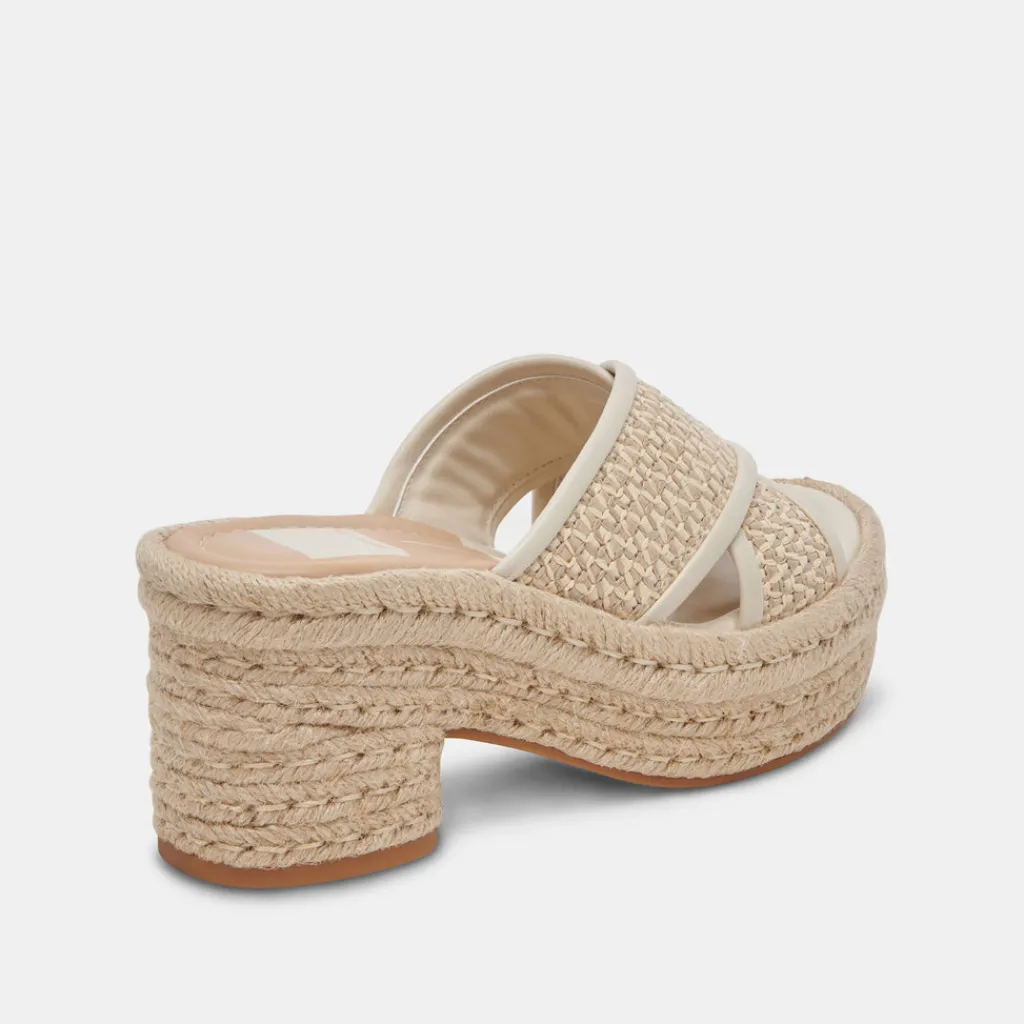 DOLCE VITA Wedges*Eldora Heels Natural White Raffia
