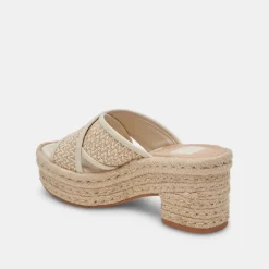 DOLCE VITA Wedges*Eldora Heels Natural White Raffia
