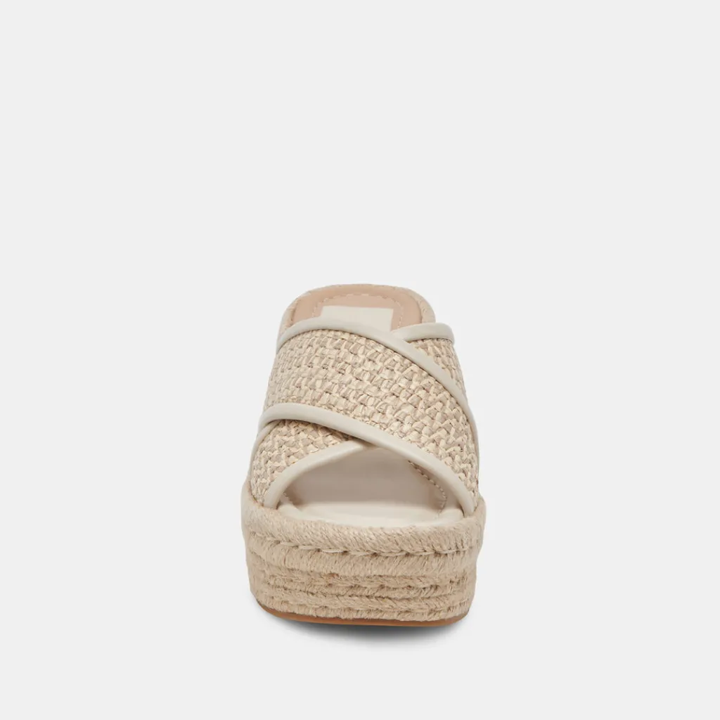 DOLCE VITA Wedges*Eldora Heels Natural White Raffia
